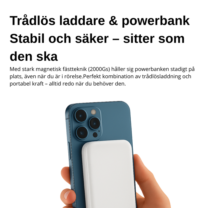 MagSafe Powerbank - Snabbladdning i ett ultratunt, kompakt och portabelt format.