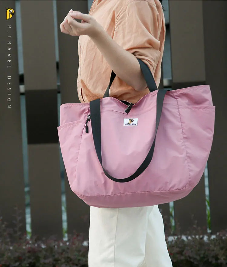 Stor kapacitet resväska – fällbar travel tote, axelväska/duffelbag i canvas för kvinnor och män