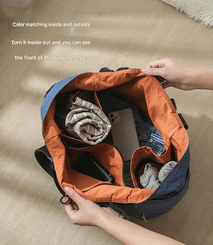 Stor kapacitet resväska – fällbar travel tote, axelväska/duffelbag i canvas för kvinnor och män