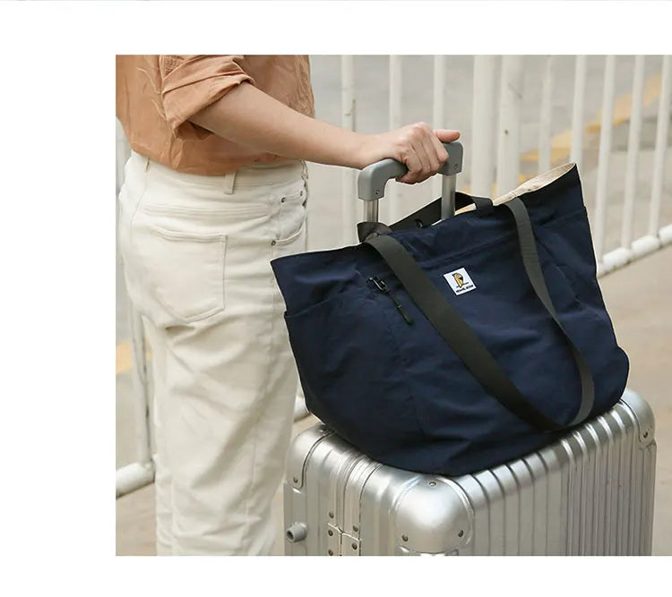 Stor kapacitet resväska – fällbar travel tote, axelväska/duffelbag i canvas för kvinnor och män