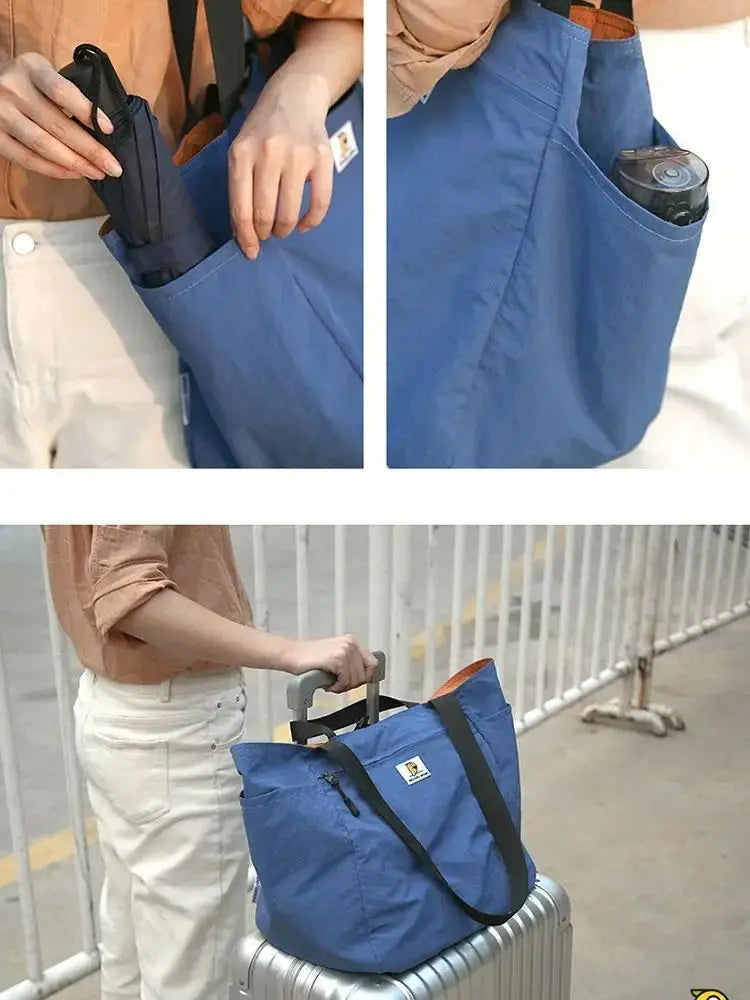 Stor kapacitet resväska – fällbar travel tote, axelväska/duffelbag i canvas för kvinnor och män