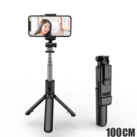 100 cm Portabel Bluetooth Selfie Stick  med Selfie-belysning & Trådlös Fjärrkontroll